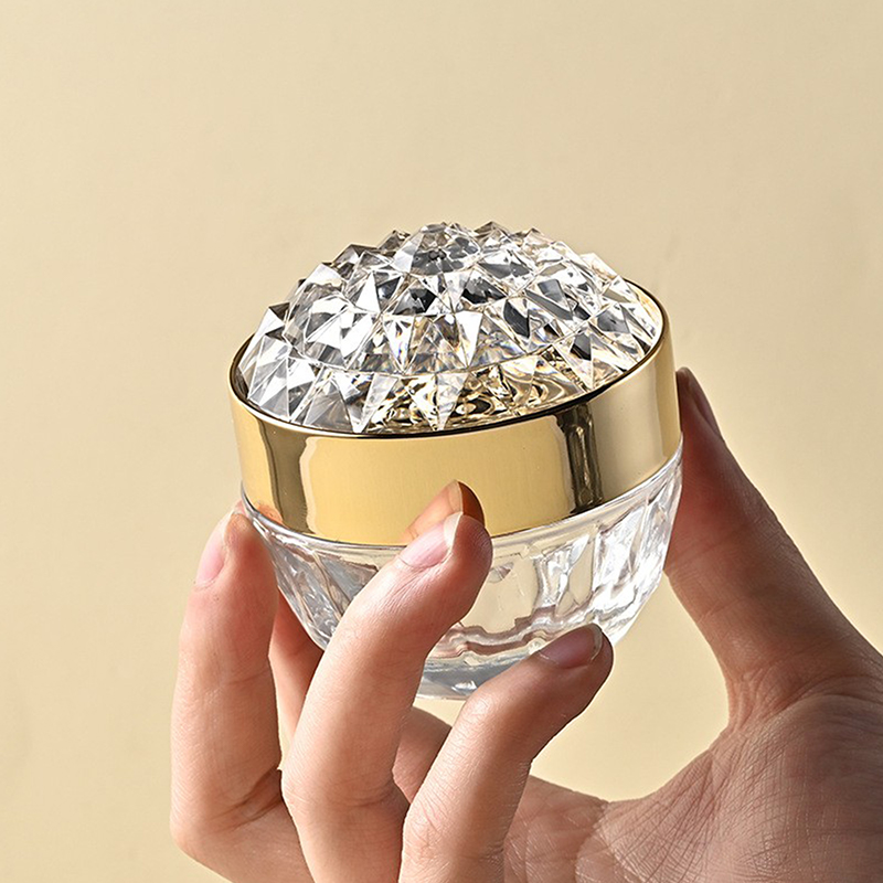 Luxury Skincare Bottles - 1個 高級ダイヤモンド50gガラス製フェイスクリームジャー 蓋付き アクリル製化粧品ジャー容器 クリームローションジャー トラベルローションボトル