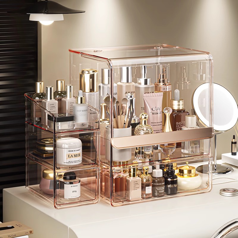 Luxury Skincare Collection - 高級化粧品オーガナイザー アクリル スキンケア バニティ タワー 防塵モジュラー