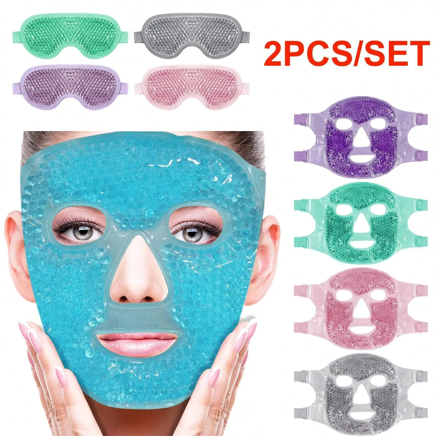 Luxury Skincare Tools - ジェル冷却アイスフェイスアイマスクフェイシャルマスクホットコールドコンプレスパックジェルビーズコールドフェイスアイマスクアイスパック、圧縮スリーピングフェイスSPA