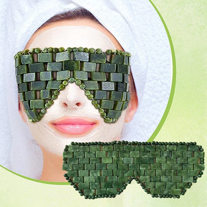 Luxury Skincare Tools - フェイシャル冷却マスク ジェイドアイマスク むくみを軽減 ジェイドストーンアイカバー しわを軽減 ホット＆コールドセラピー用アンチエイジング