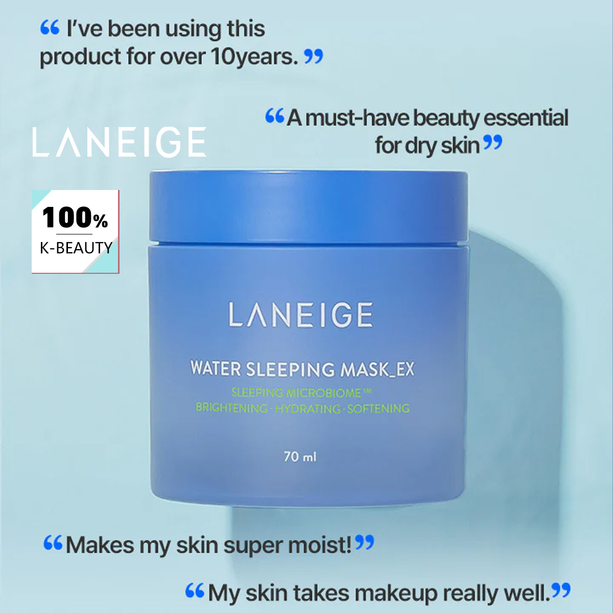 Luxury Skincare In Korea - LANEIGE ウォータースリーピングマスク 70ml、一晩中保湿、深い保湿、贅沢なメイクアップ、韓国スキンケア、K-ビューティー、韓国メイクアップ