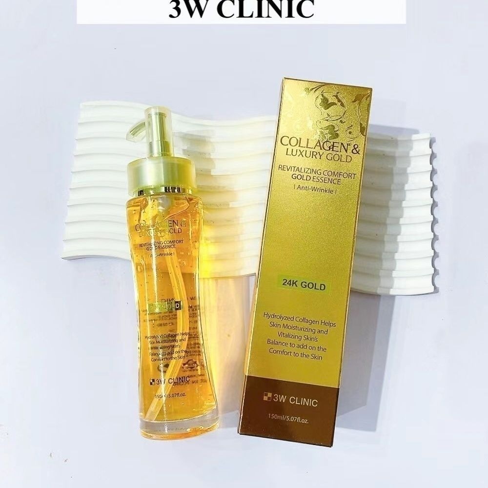 Luxury Skincare In Korea - 3WCLINIC コラーゲン＆ラグジュアリーゴールド24Kゴールドエッセンス、保湿フェイスセラム、アンチリンクルファーミング150ml 韓国スキンケア