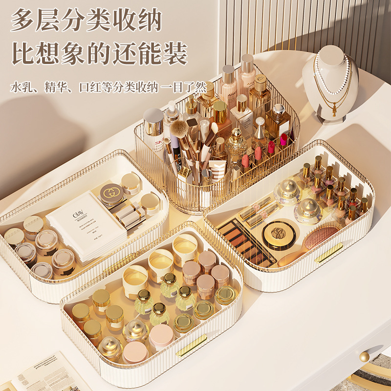 アクリル製高級オーガナイザードロワー360度回転ブラシホルダ - Luxury Skincare Tools のレビューと価格