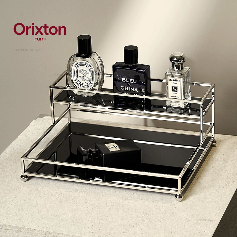 ライトラグジュアリーブラックデスクトップメタルオーガナイザー - Luxury Skincare Tools のレビューと価格