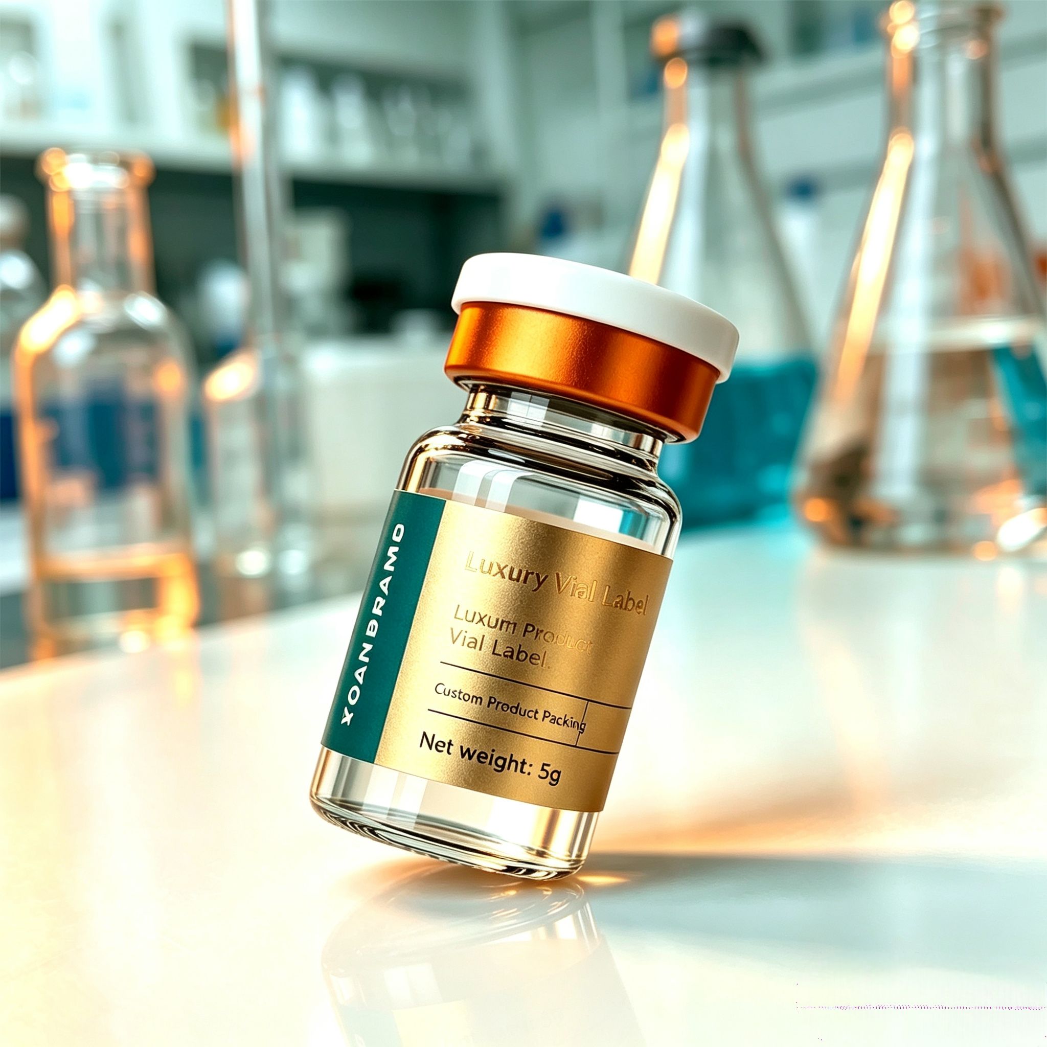 防水HDビニール製粘着ステッカー カスタム高級ペプチドラベル - Luxury Skincare Bottles のレビューと価格