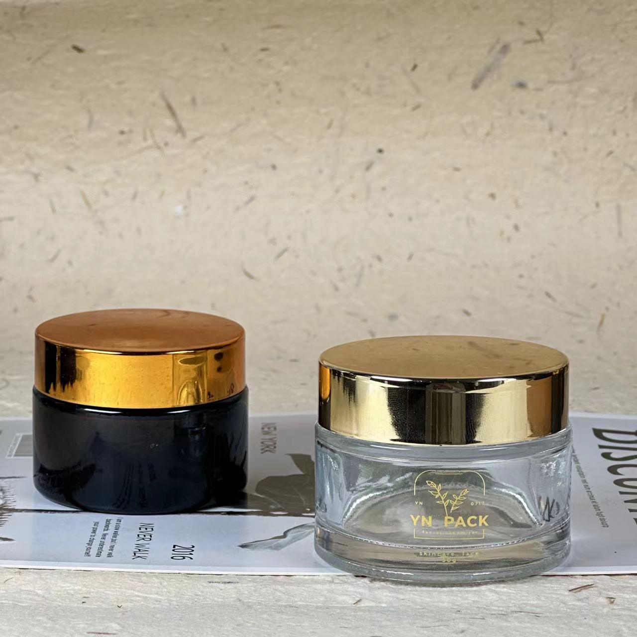 つや消しガラスコスメティックジャー,ゴールドキャップ,コスメ - Luxury Skincare Bottles のレビューと価格