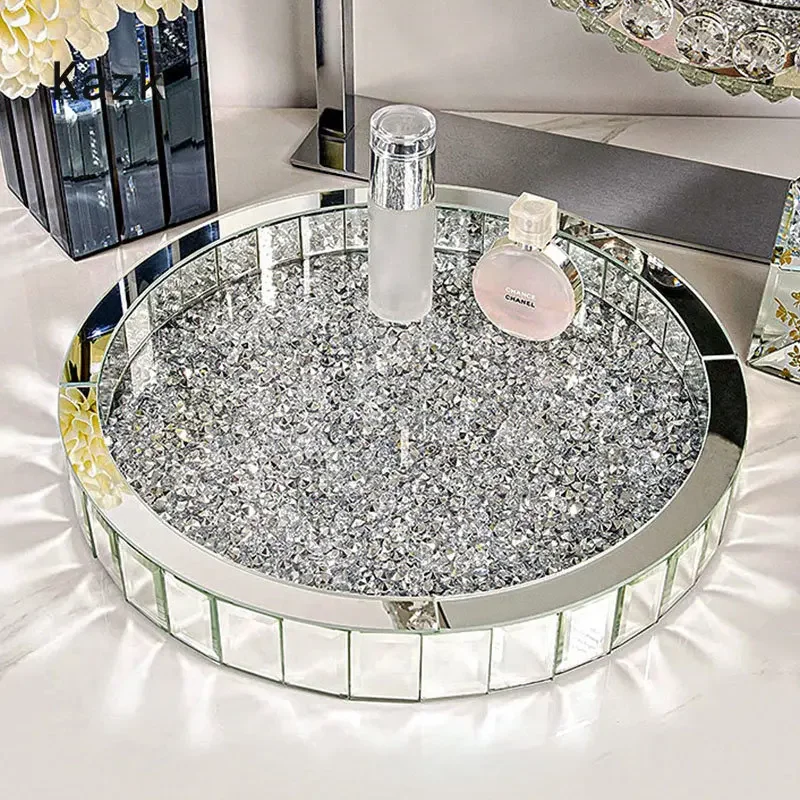 豪華なダイヤモンドインレイのガラス収納トレイ,装飾的なアクセ - Luxury Skincare Bottles のレビューと価格
