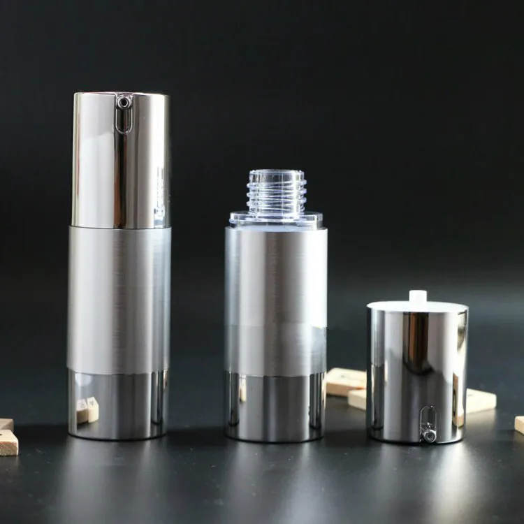 10 個の高級ゴールドシルバー空のエアレスポンプボトルミニポ - Luxury Skincare Bottles のレビューと価格