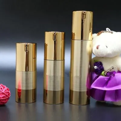 10 個の高級ゴールドシルバー空のエアレスポンプボトルミニポ - Luxury Skincare Bottles のレビューと価格