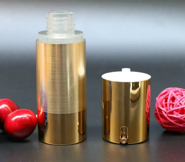10 個の高級ゴールドシルバー空のエアレスポンプボトルミニポ - Luxury Skincare Bottles のレビューと価格