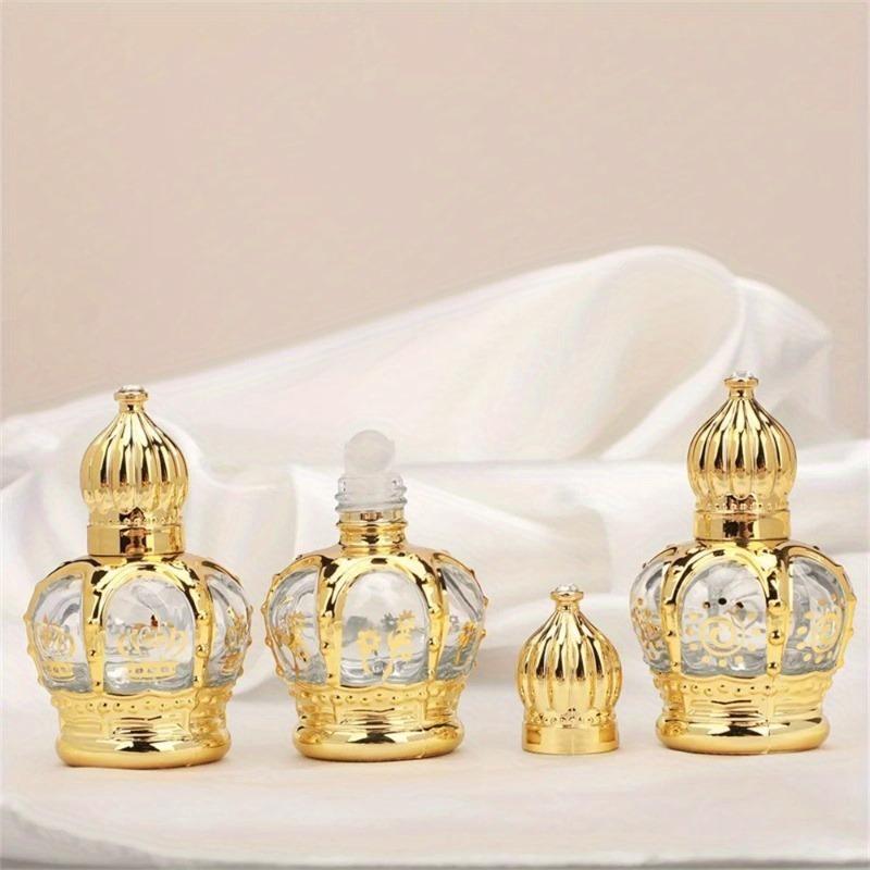 4 ピース/セット高級ゴールデンエッセンシャルオイルローラー - Luxury Skincare Bottles のレビューと価格
